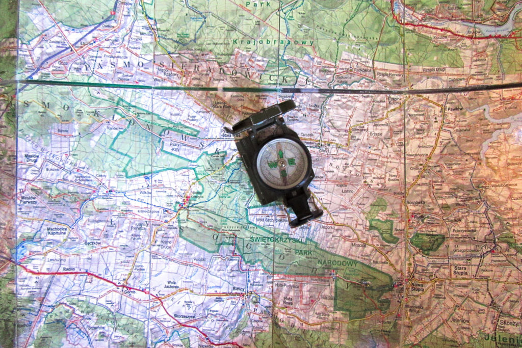 Kompas na mapie